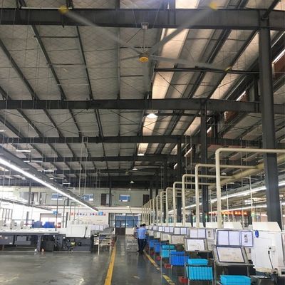 Un buon prezzo. 6Ventilatore di soffitto industriale da 1 m con 6 lame di alluminio migliora il flusso d'aria nei negozi di abbigliamento in linea